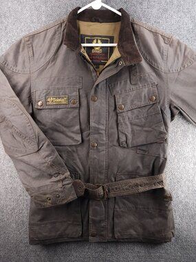 Belstaff Large Wax Sammy Miller Jacket 1955 RA02126 Gray Lined Corduroy Italy